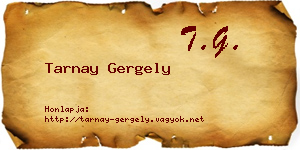 Tarnay Gergely névjegykártya